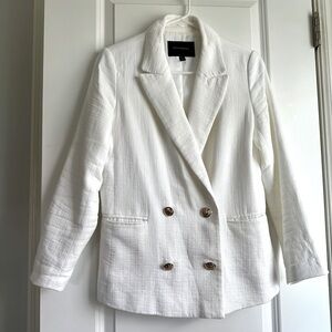 Banana Republic Double Breasted Textured Cotton Blazer